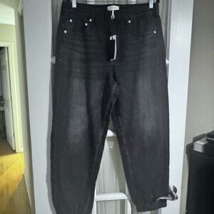 Rag & Bone Miramar NWT XL Black Terry Denim Jogger Jeans